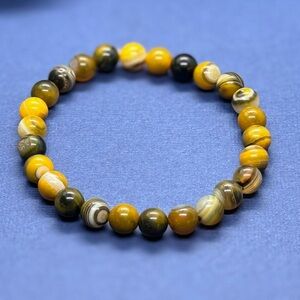 Bumblebee Agate beaded stretch bracelet